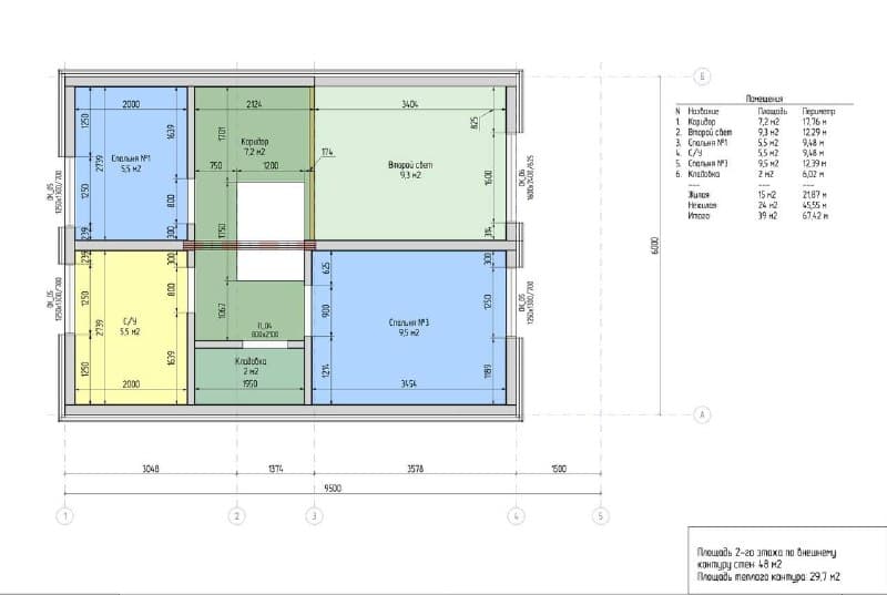 Барнхаус 6×9.5 макси — планировка 2